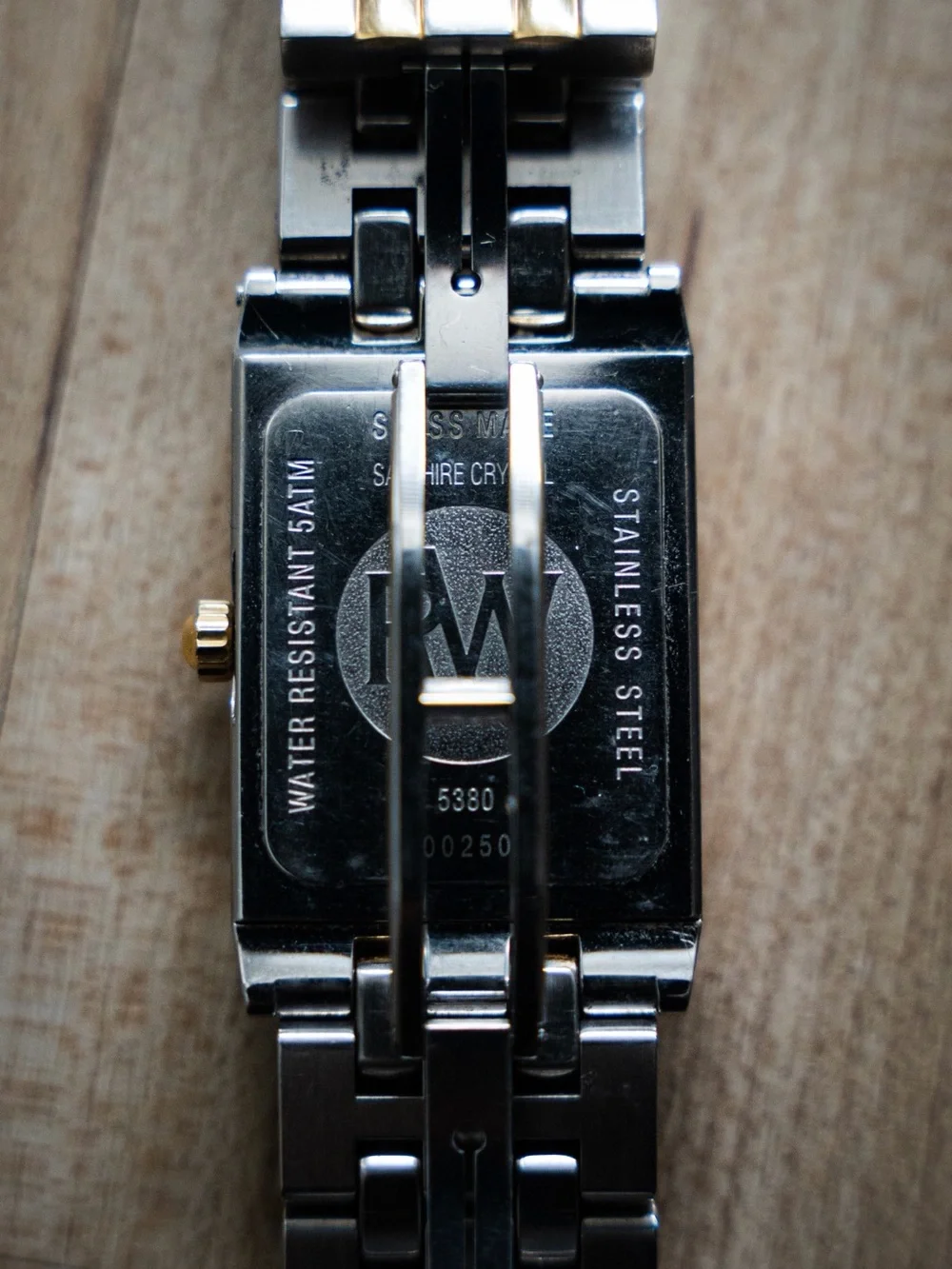 Raymond Weil Two-Tone Gold and Silver Rectangular Men's Watch